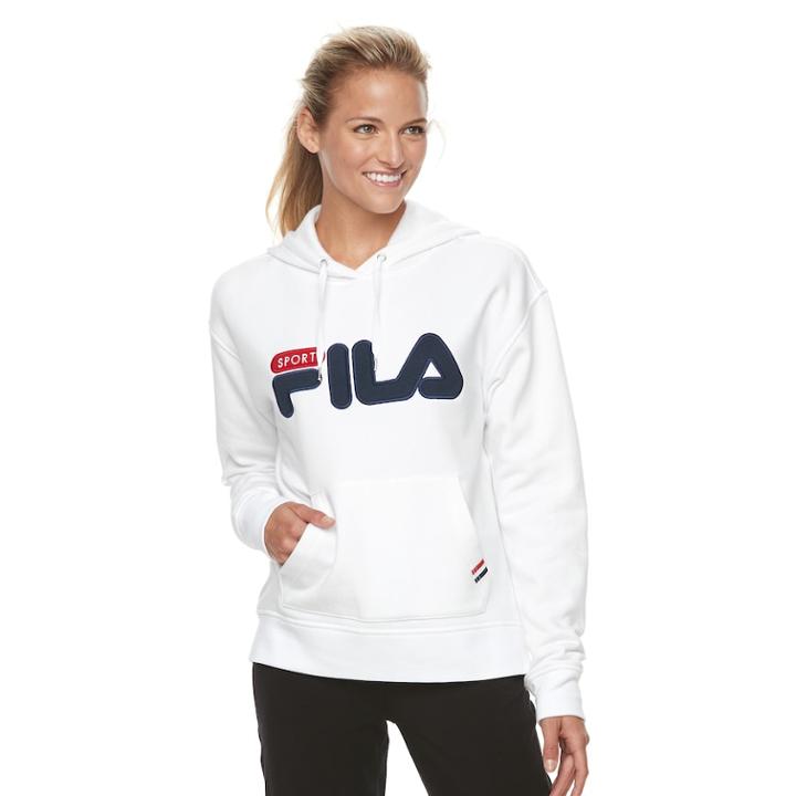 Women's Fila Sport&reg; Logo Graphic Hoodie, Size: Xs, White