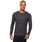 Men's Heat Keep Thermal Performance Ribbed Base Layer Tee, Size: X Lrge M/r, Grey (charcoal)