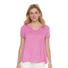 Women's Sonoma Goods For Life&trade; Splitneck Tee, Size: Large, Dark Pink