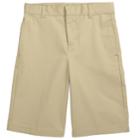 French Toast School Uniform Flat-front Shorts - Boys 8-20, Size: 16, Beig/green (beig/khaki)