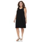 Plus Size Apt. 9&reg; Strappy V-back Dress, Women's, Size: 1xl, Black