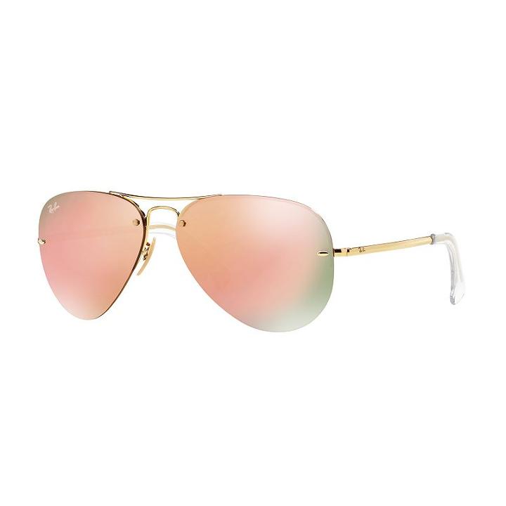 Ray-ban Rb3449 59mm Highstreet Aviator Mirror Sunglasses, Adult Unisex, White Oth