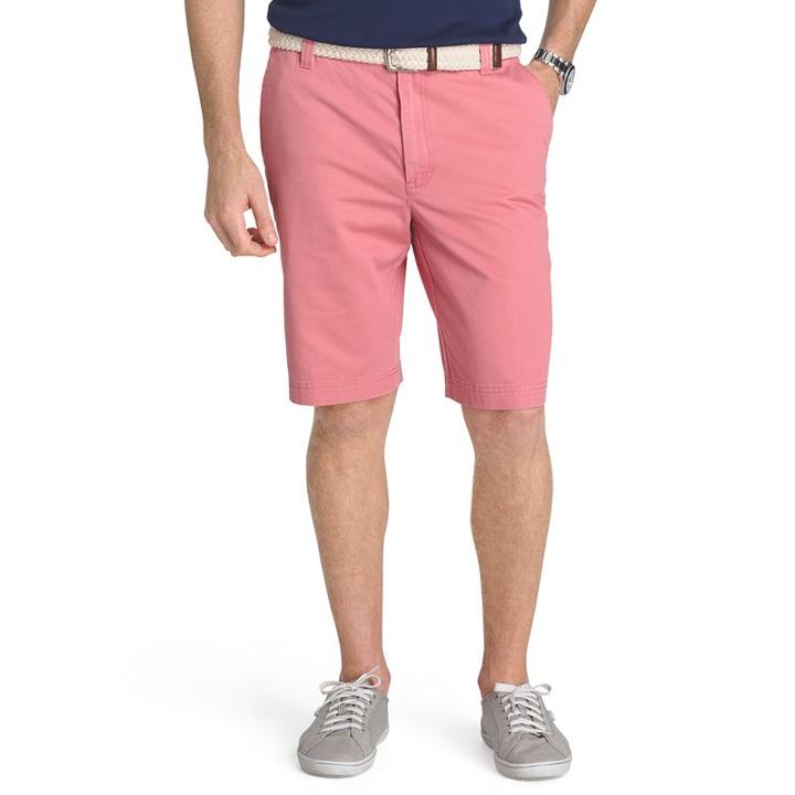 Men's Izod Flat-front Chino Shorts, Size: 40, Light Red