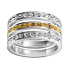 Traditions Sterling Silver Crystal Eternity Ring Set, Women's, Size: 8, Multicolor