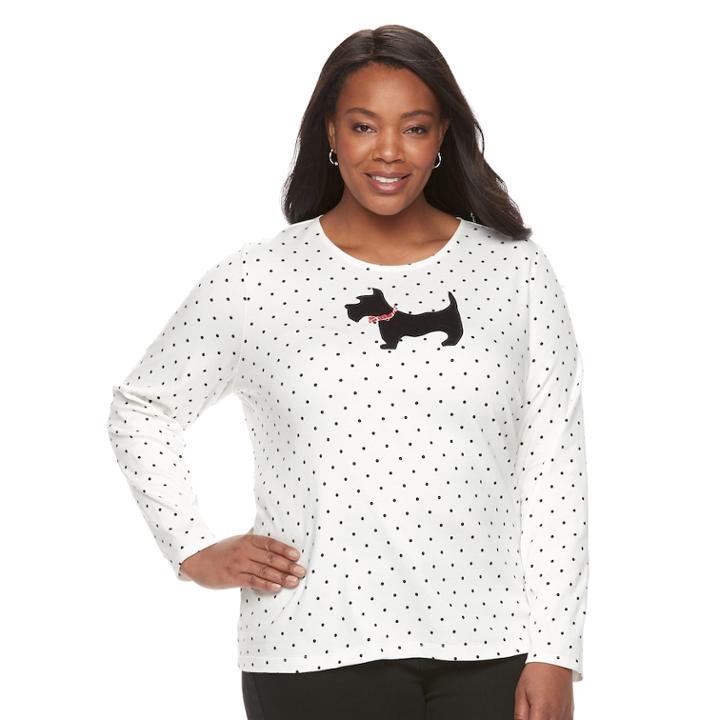 Plus Size Croft & Barrow&reg; Holiday Spirit Tee, Women's, Size: 1xl, Natural
