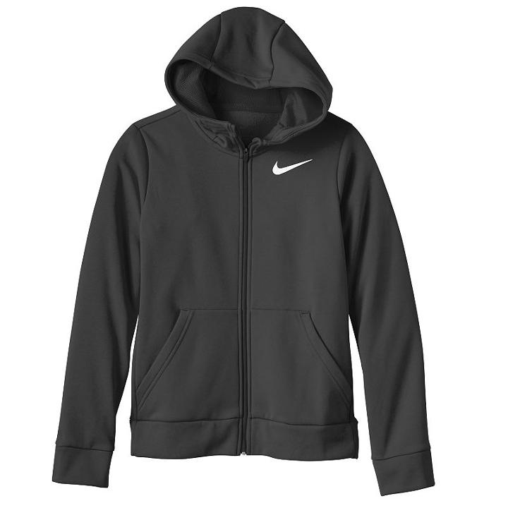 Girls 7-16 Nike Therma Fleece-lined Training Hoodie, Size: Medium, Grey (charcoal)