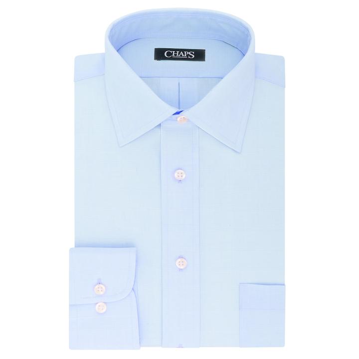 Men's Chaps Regular-fit No-iron Stretch Spread-collar Dress Shirt, Size: 16.5-32/33, Turquoise/blue (turq/aqua)