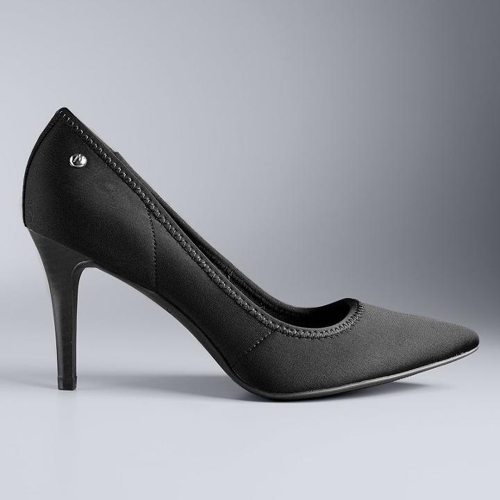 Simply Vera Vera Wang Women's All-over Stretch Heels, Size: 7.5, Black
