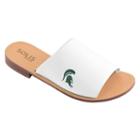 Women's Michigan State Spartans Fashionable Slide Sandals, Size: 9, White