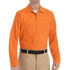 Big & Tall Red Kap Classic-fit Industrial Button-down Work Shirt, Men's, Size: L Tall, Orange