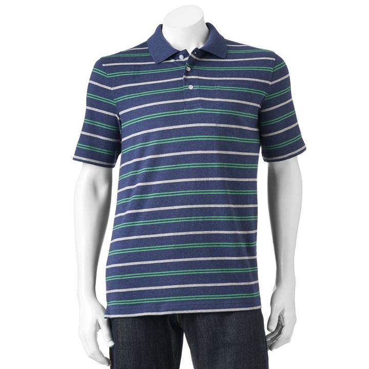 Big & Tall Croft & Barrow&reg; Signature Striped Polo, Men's, Size: 3xl Tall, Dark Blue
