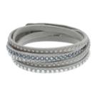 Simply Vera Vera Wang Gray Faux Leather Multi Row Wrap Bracelet With Swarovski Crystals, Women's, White