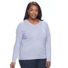 Plus Size Napa Valley Solid Crewneck Sweater, Women's, Size: 1xl, Purple Oth