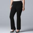 Plus Size Simpy Vera Vera Wang Midrise Bootcut Ponte Pants, Women's, Size: 1xl, Black