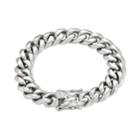 Men's Stainless Steel Curb Chain Bracelet, Size: 8.5, Grey