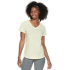 Women's Tek Gear&reg; Essential V-neck Short Sleeve Tee, Size: Medium, Lt Yellow