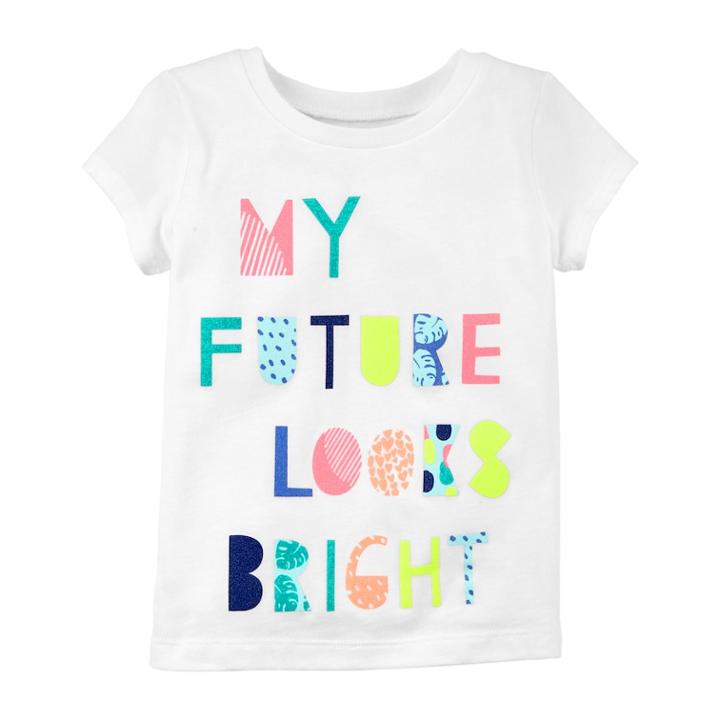 Girls 4-8 Carter's Printed Graphic Tee, Size: 4-5, White