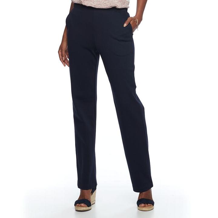 Women's Croft & Barrow&reg; Pull-on Knit Pants, Size: Large, Blue (navy)