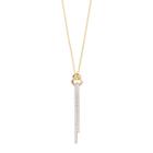 14k Gold Over Silver 1/4 Carat T.w. Diamond Geometric Stick Pendant, Women's, Size: 18, White