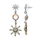 Simply Vera Vera Wang Tri Tone Starburst Nickel Free Linear Earrings, Women's, Multicolor