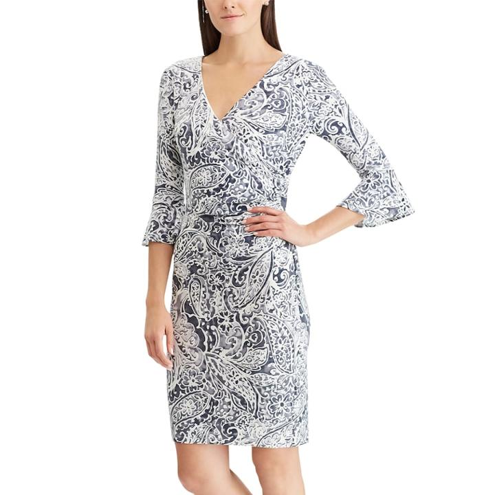Women's Chaps Ruffle-sleeve Sheath Dress, Size: Medium, Grey