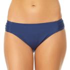 Women's Cole Of California Shirred Scoop Bikini Bottoms, Size: Small, Blue (navy)