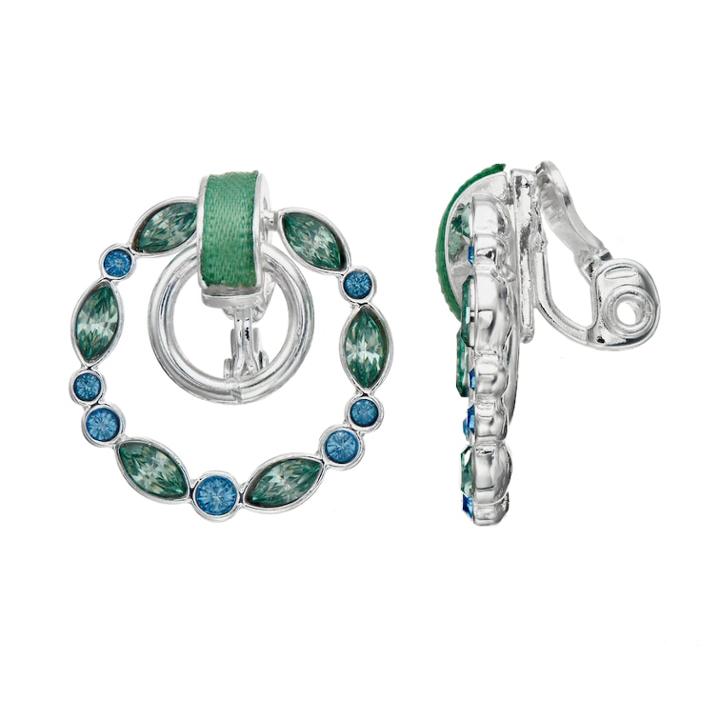 Napier Doorknocker Clip-on Earrings, Women's, Green