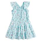 Girls 4-12 Sonoma Goods For Life&trade; V-back Ruffle Dress, Size: 10, Blue