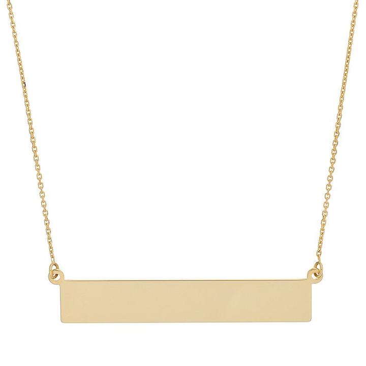 14k Gold Bar Necklace, Women's, Size: 18, Yellow