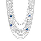 Jennifer Lopez Blue Square Layered Chain Necklace, Women's, Dark Blue
