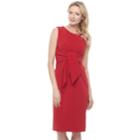 Women's Sharagano Tie-front Midi Sheath Dress, Size: 4, Brt Pink