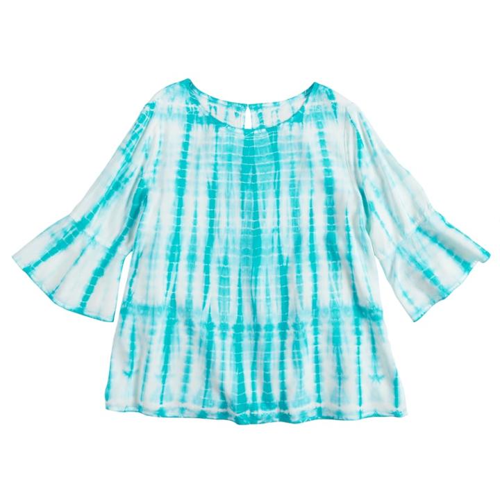 Girls 7-16 & Plus Size Mudd&reg; Bell Sleeve Challis Top, Size: 20 1/2, Dark Blue