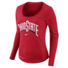 Women's Nike Ohio State Buckeyes Slubbed Dri-fit Tee, Size: Small, Red