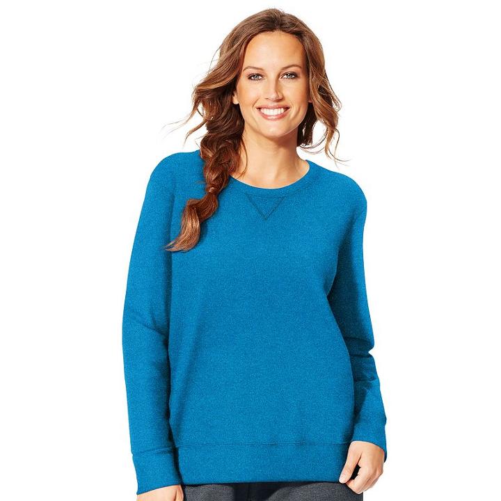 Plus Size Just My Size Fleece Crew Sweatshirt, Women's, Size: 3xl, Med Blue