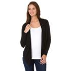 Women's Haggar Mixed-media Open-front Cardigan, Size: Medium, Black