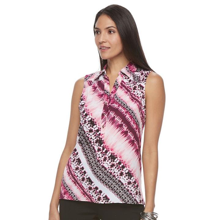 Women's Dana Buchman Smocked Top, Size: Xl, White