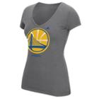 Women's Adidas Golden State Warriors Netted Shine Logo Tee, Size: Small, Grey