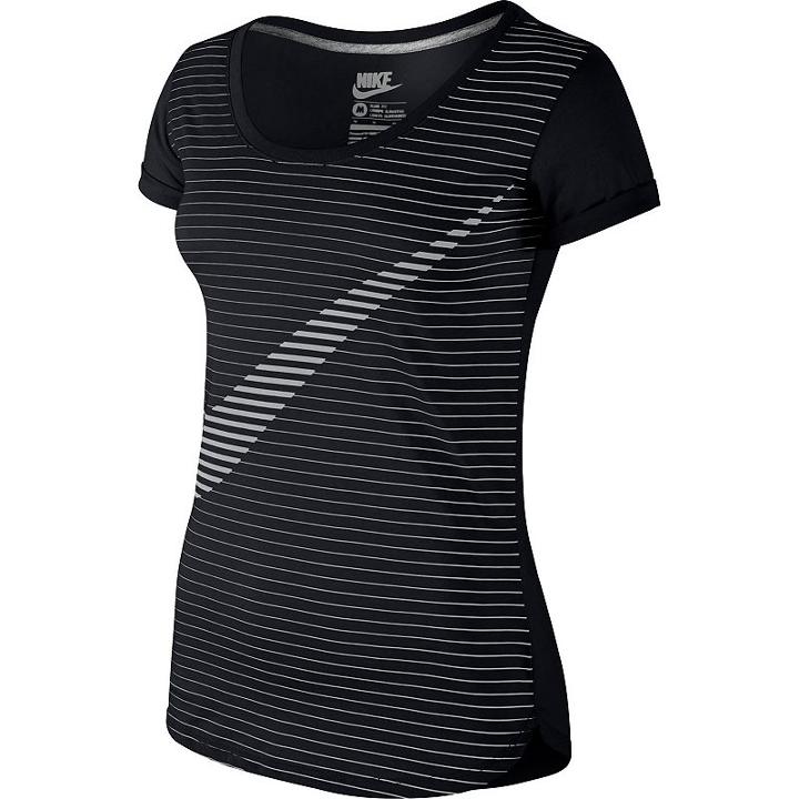 Women's Nike Scoop Optical Swoosh Tee, Size: Xl, Grey (charcoal)