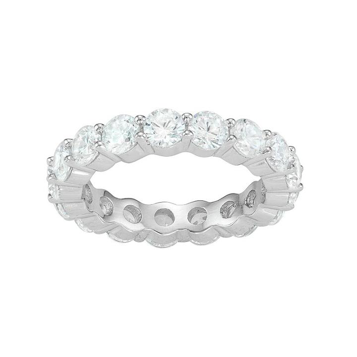 Sterling Silver Cubic Zirconia Eternity Ring, Women's, Size: 5, White