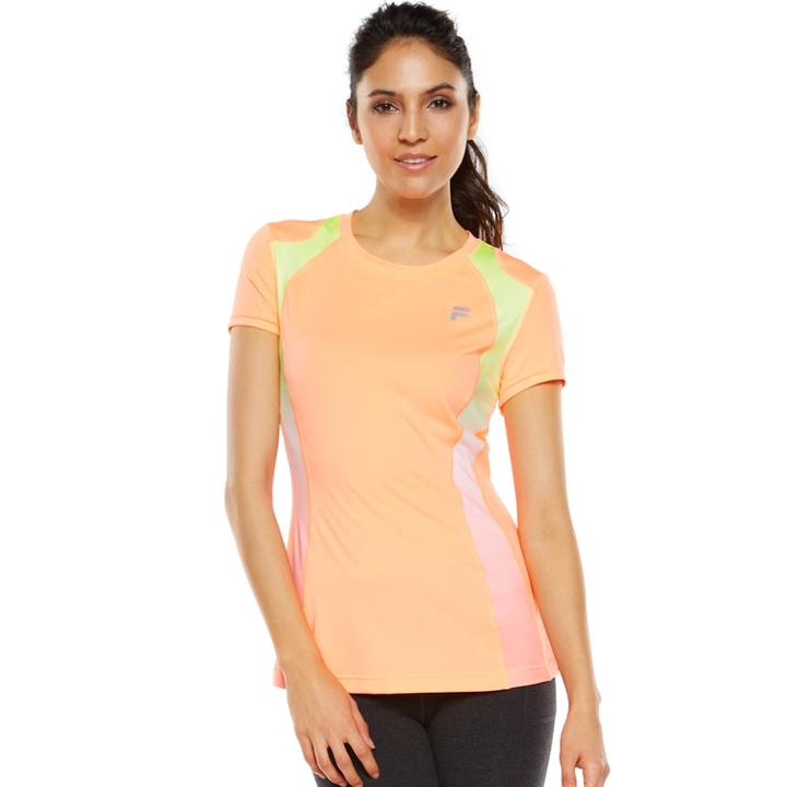 Women's Fila Sport&reg; Ombre Inset Workout Tee, Size: Xl, Brt Orange
