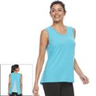 Women's Tek Gear&reg; Layered Split Back Tank, Size: Xs, Turquoise/blue (turq/aqua)