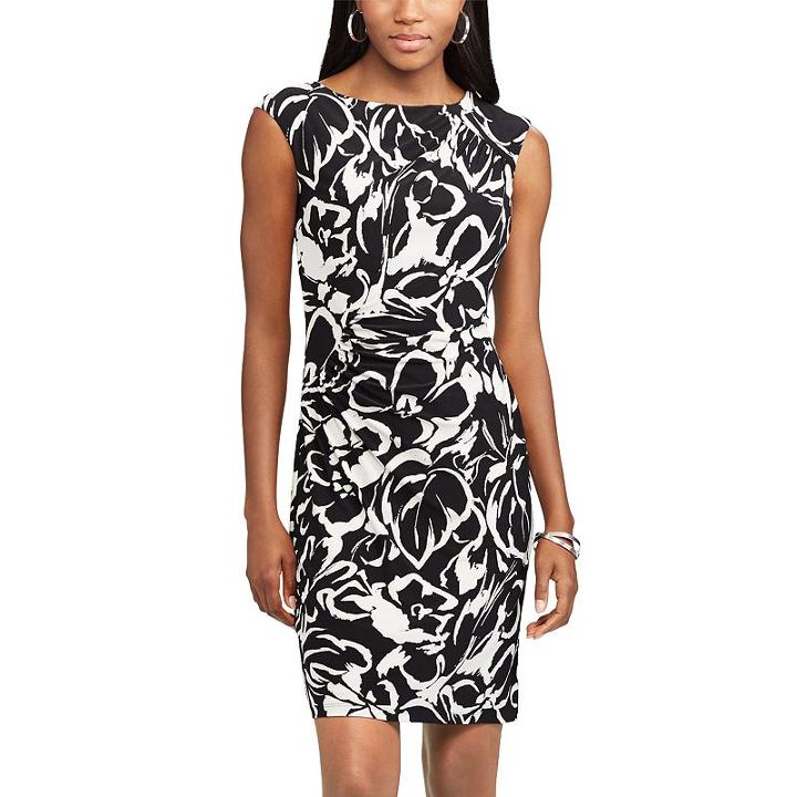 Women's Chaps Plaid Sheath Dress, Size: Medium, Black