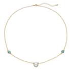 14k Gold Plated Simulated Pearl & Crystal Halo Station Necklace, Women's, Blue