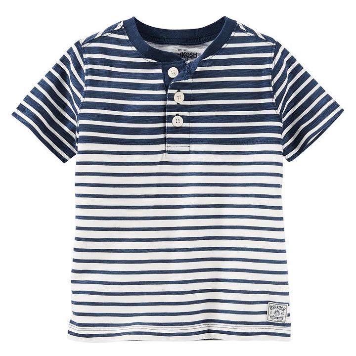 Boys 4-8 Oshkosh B'gosh&reg; Slubbed Henley Tee, Boy's, Size: 6, Med Blue