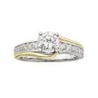 14k Gold Two Tone 1 1/4-ct. T.w. Round-cut Igl Certified Diamond Swirl Engagement Ring, Women's, Size: 9.50, White