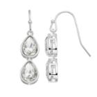 Lc Lauren Conrad Nickel Free Silver Tone Double Teardrop Earrings, Women's