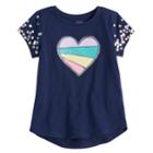 Girls 4-10 Jumping Beans&reg; Hi Low Rounded Graphic Tee, Size: 5, Blue (navy)
