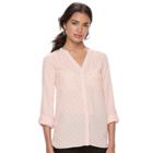 Women's Elle&trade; Print Blouse, Size: Small, Light Pink