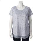 Plus Size Lc Lauren Conrad Lace-trim Top, Women's, Size: 2xl, Grey
