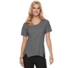 Women's Apt. 9&reg; Vented High-low Tee, Size: Large, Black